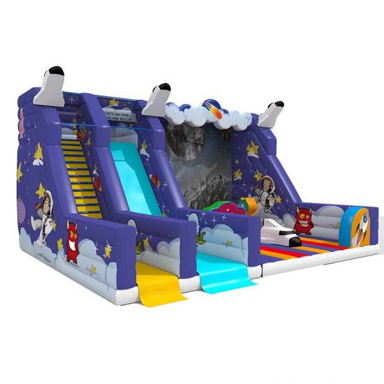 bouncy castle with longslide