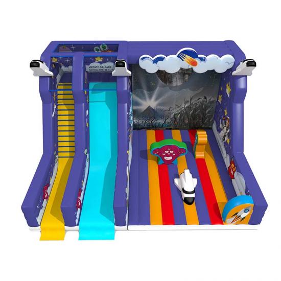 bouncy castle with longslide